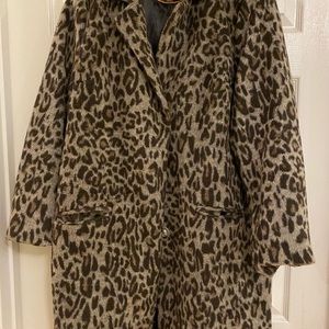 Grey Animal Print Coat